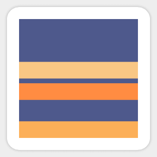 A delightful palette of Purple Navy, White, Sandy, Rajah and Royal Orange stripes. Sticker